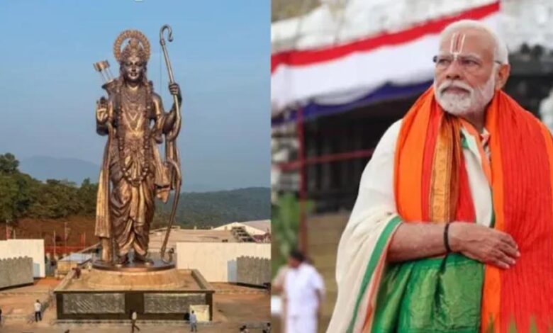 गोवा-में-पीएम-मोदी-ने-अनावरण-किया-77-फुट-ऊंची-श्रीराम-प्रतिमा,-सारस्वत-मठ-में-की-पूजा