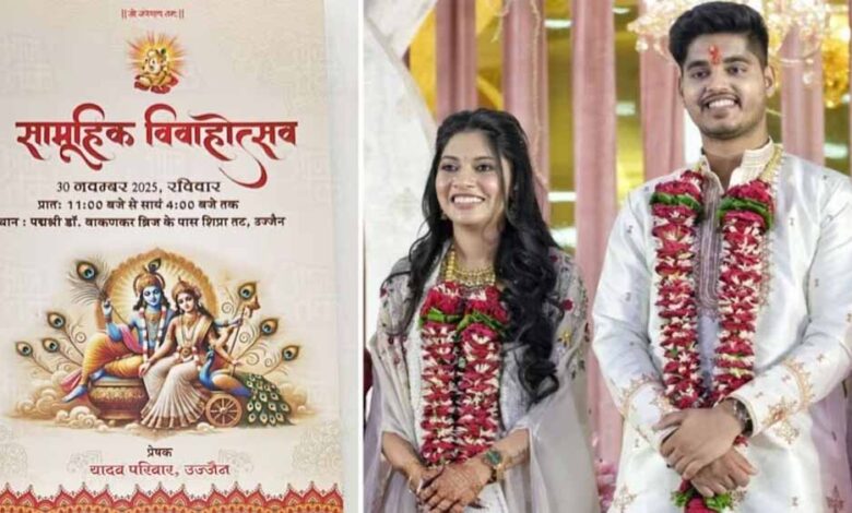 सामूहिक-विवाह-सम्मेलन-में-अनोखी-मिसाल:-फूलों-से-सजे-मंच-पर-सीएम-के-बेटे-ने-रचाई-शादी
